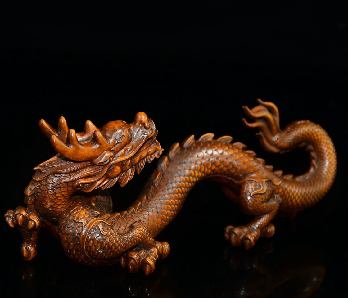 Huangyang wooden dragon pen holder ornament