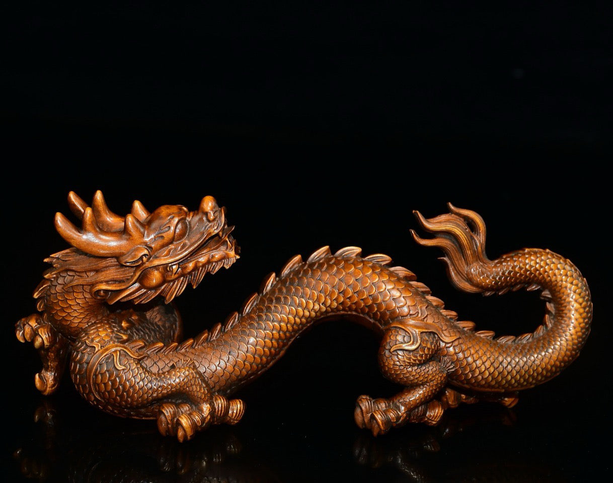 Huangyang wooden dragon pen holder ornament