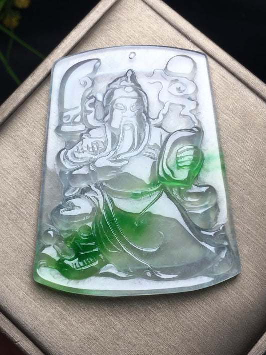 Ice Drifting Green Jade Guan Gong Card