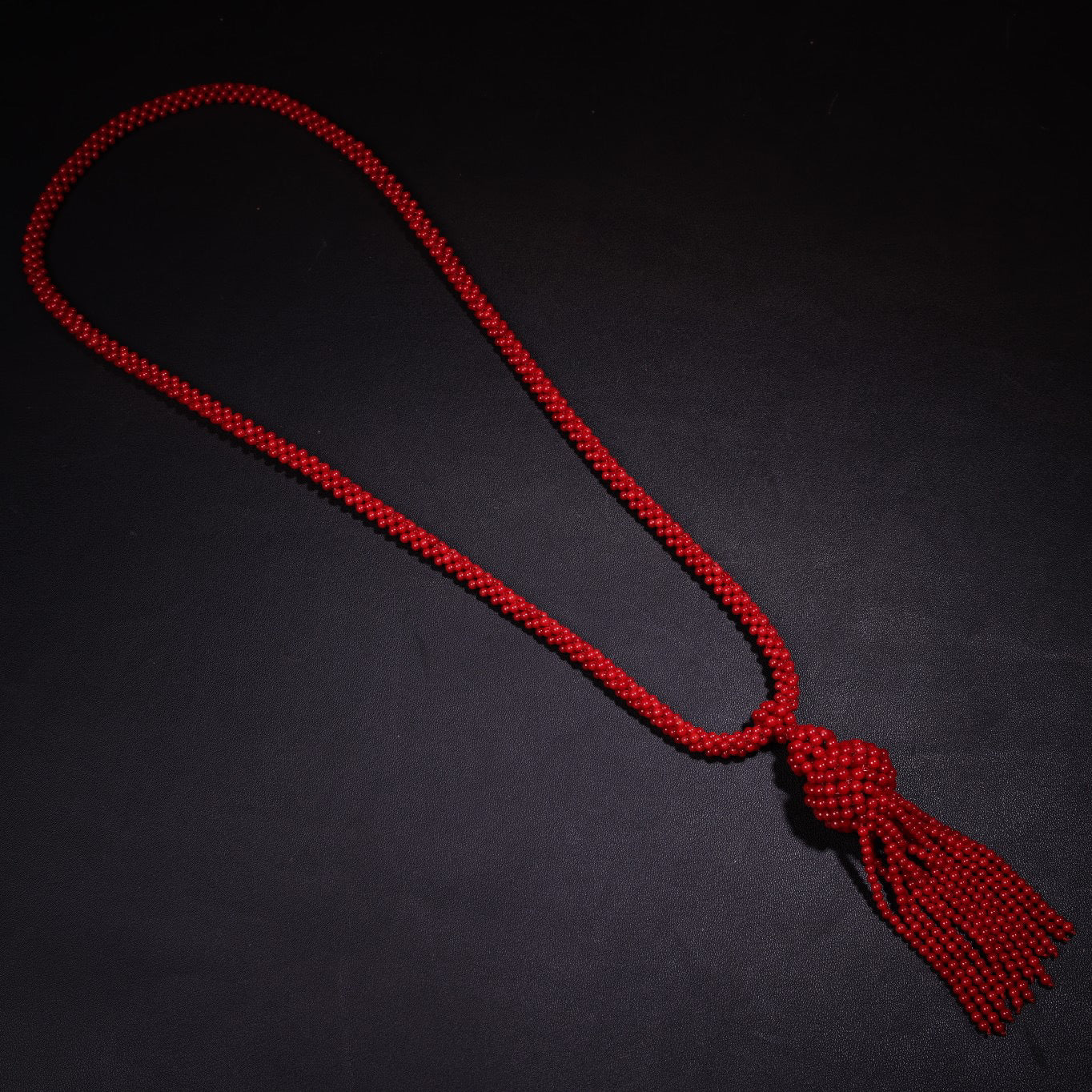 Rare Premium Red Coral Woven Gourd Necklace Sweater Chain