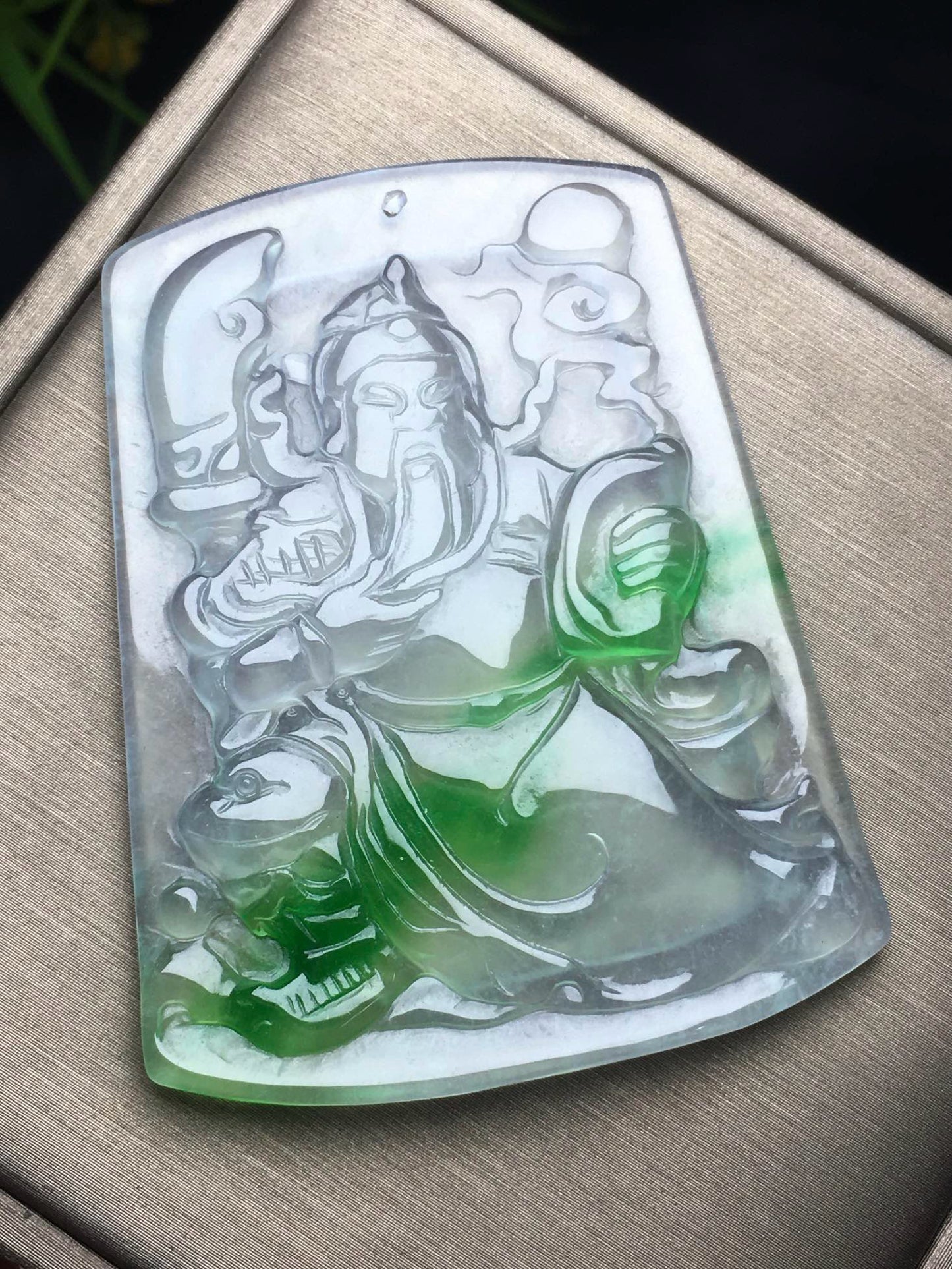 Ice Drifting Green Jade Guan Gong Card