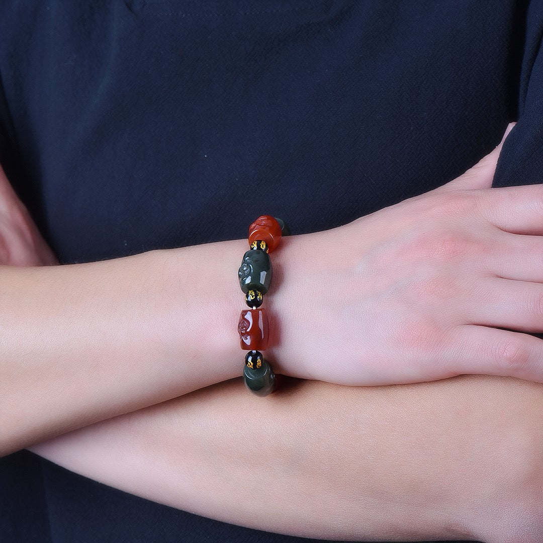 Hotan Jade's "Duobao Buddha Head Bracelet"