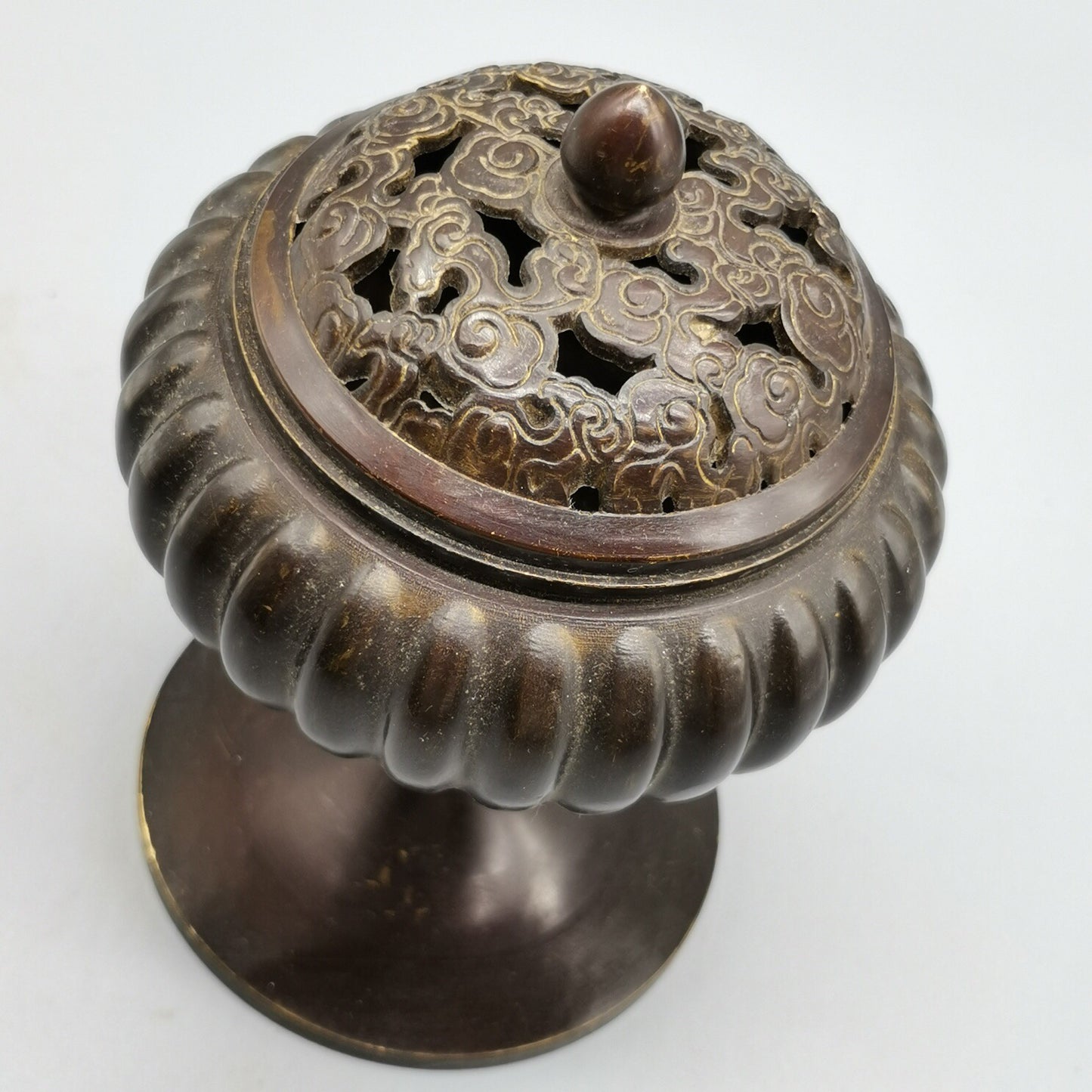 Chinese antique pure copper lantern incense burner
