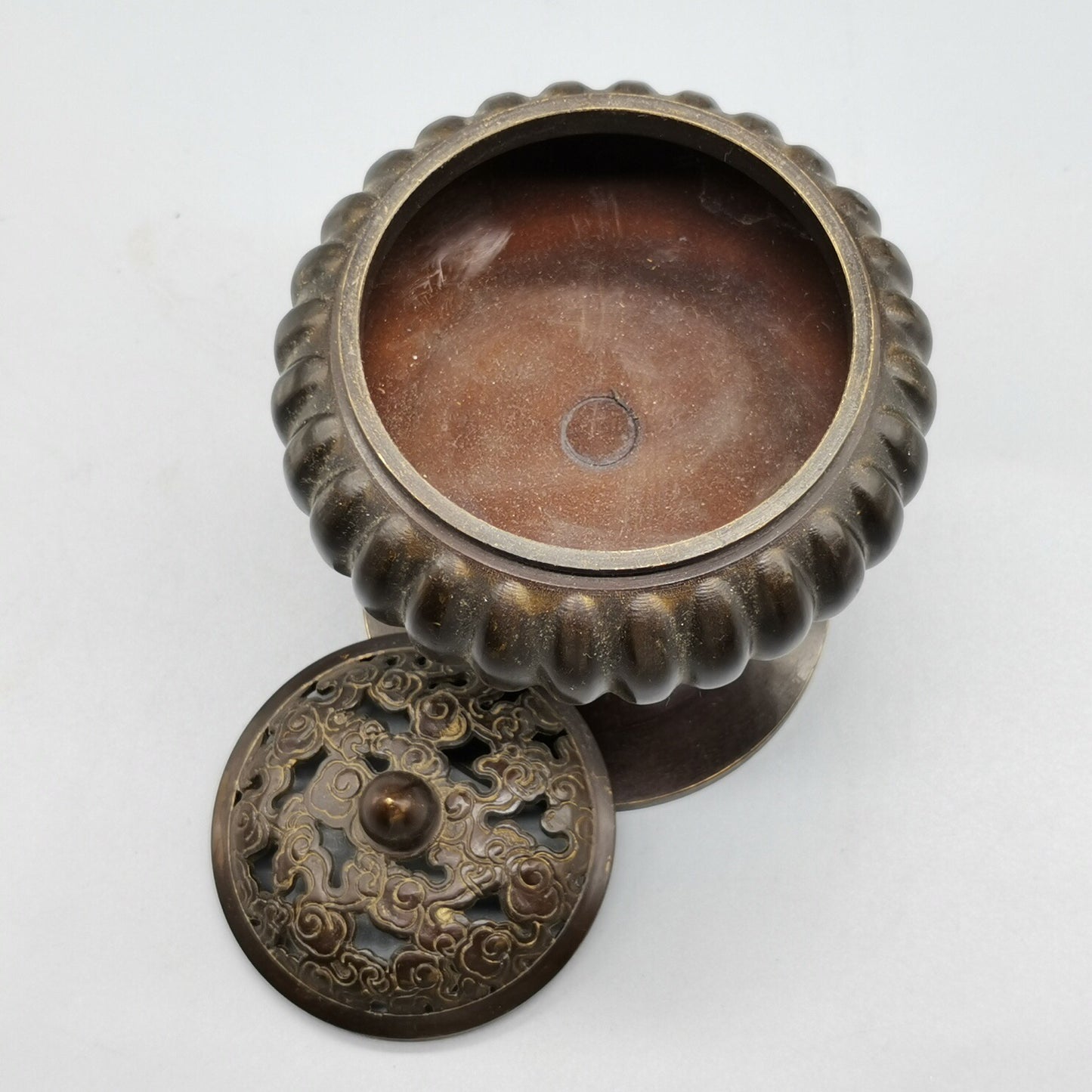 Chinese antique pure copper lantern incense burner