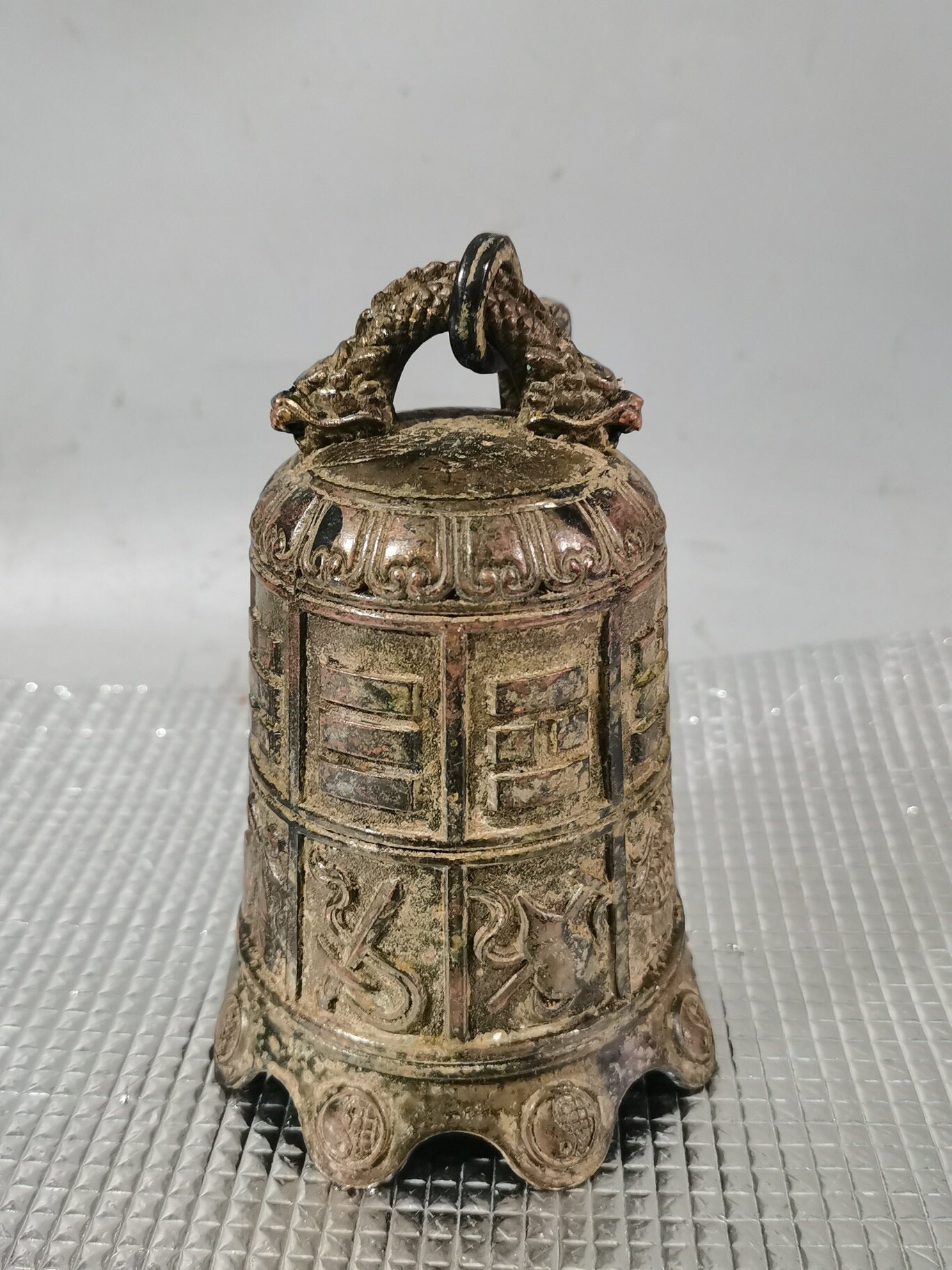 Chinese antique pure copper eight treasure clock ornaments