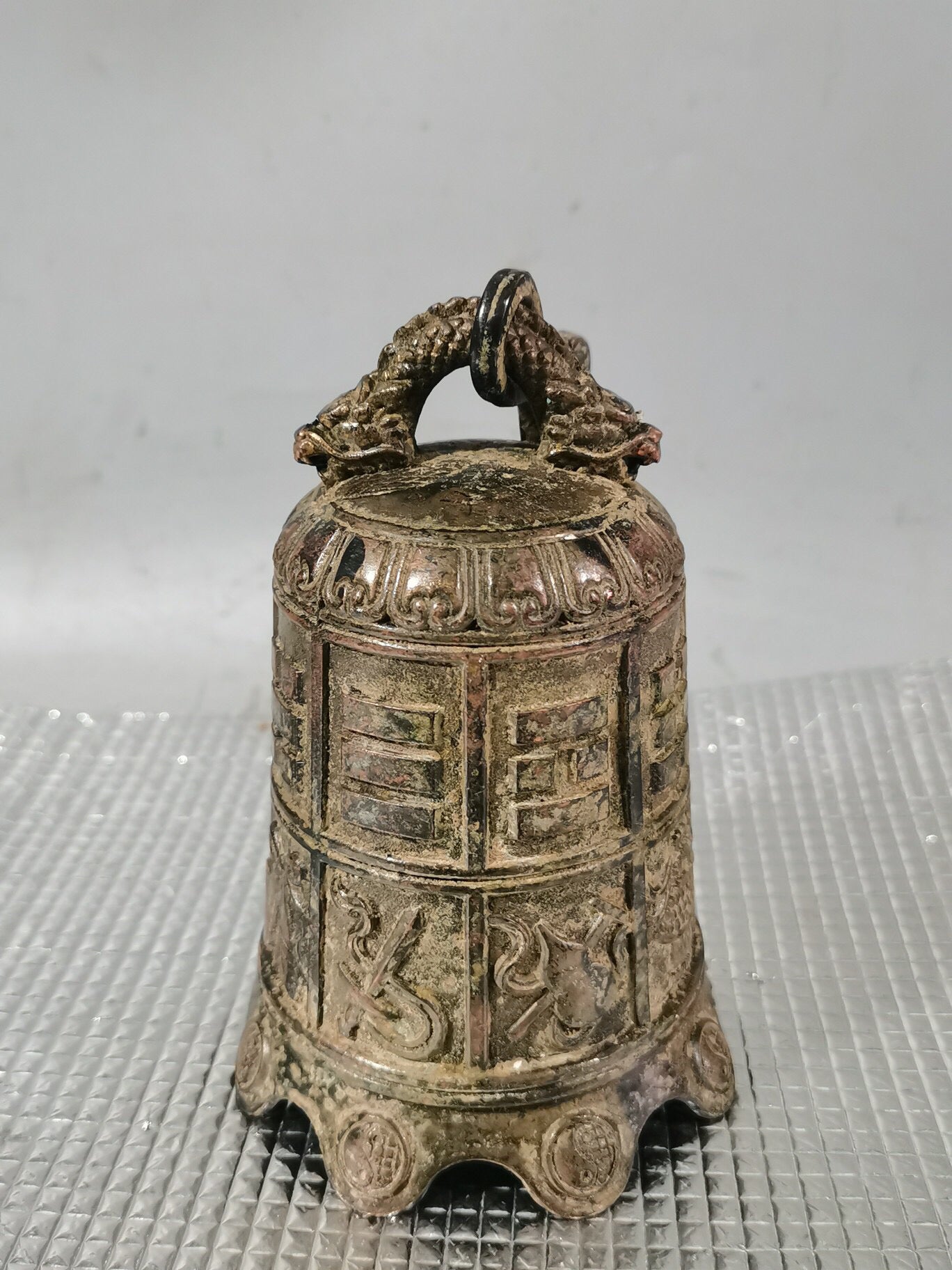 Chinese antique pure copper eight treasure clock ornaments