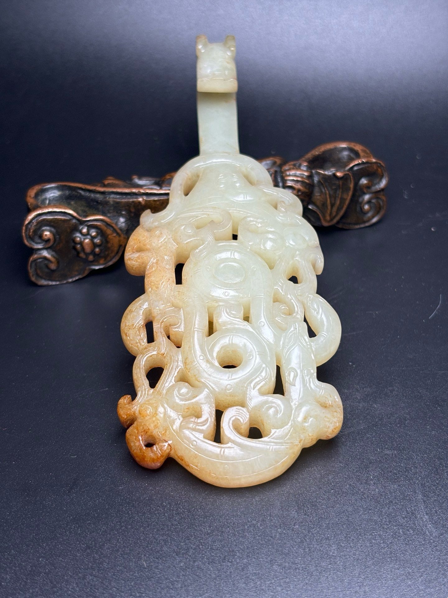 Chinese antique Hotan Jade coffin handle