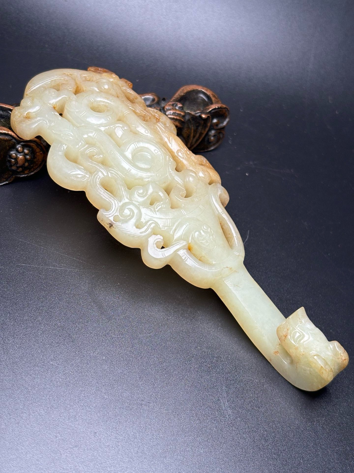 Chinese antique Hotan Jade coffin handle