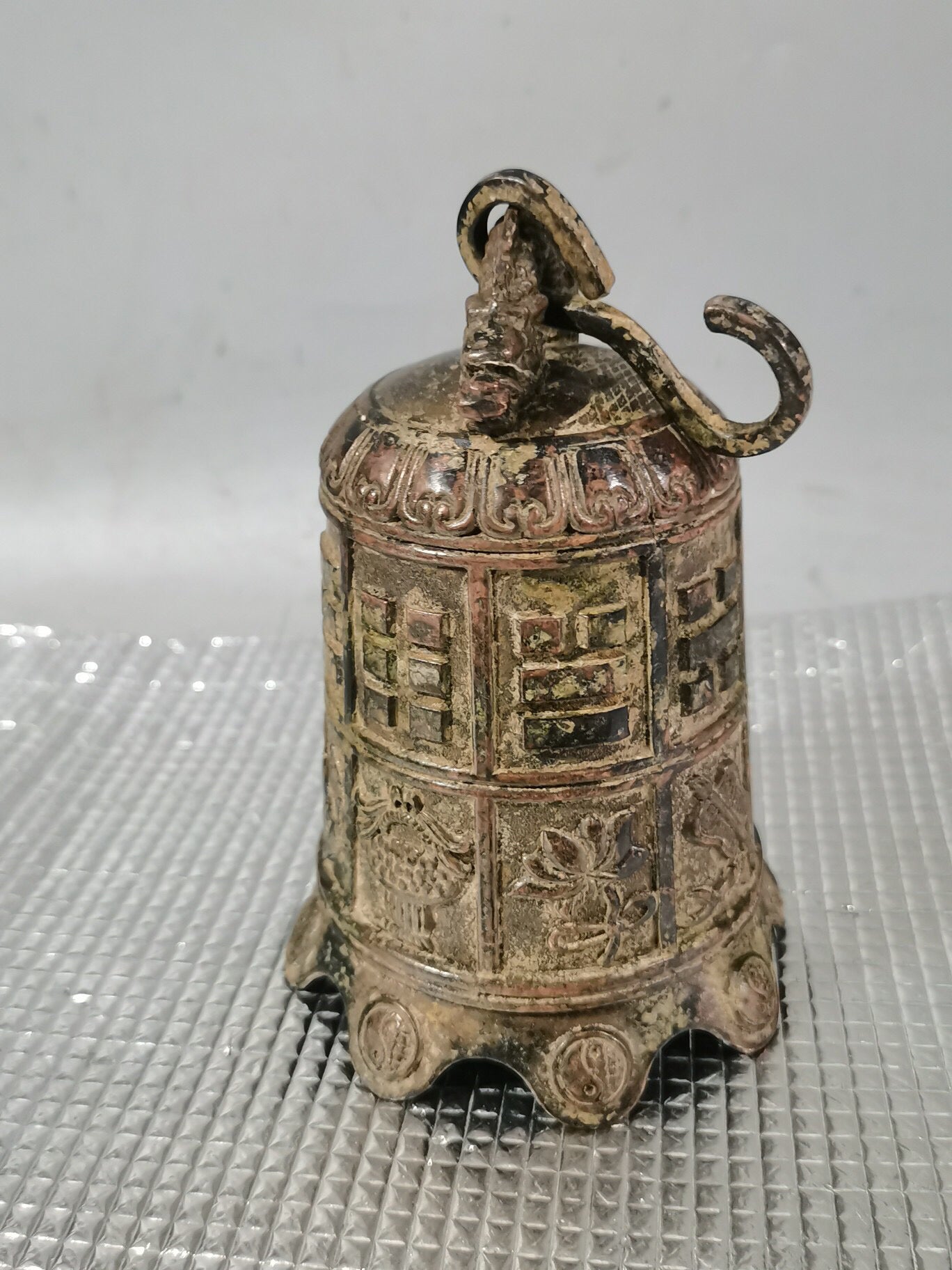 Chinese antique pure copper eight treasure clock ornaments