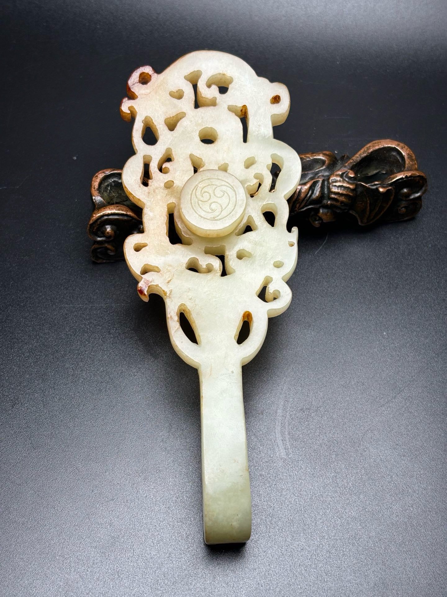 Chinese antique Hotan Jade coffin handle