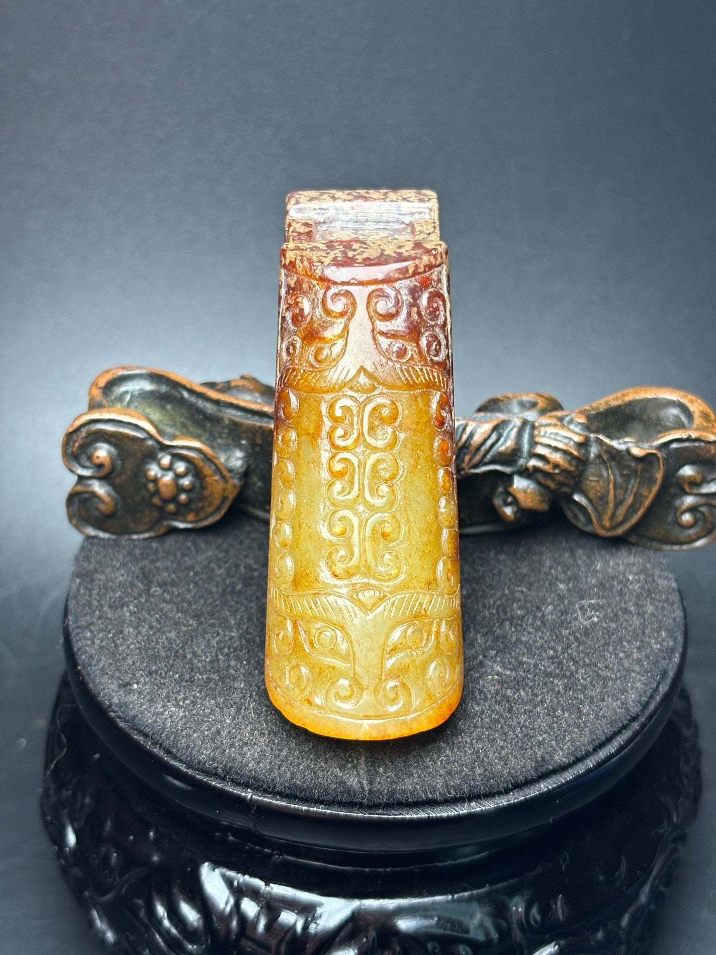 Chinese antique Hotan Jade coffin handle