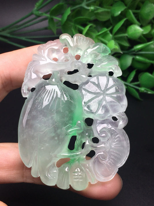 Ice Drifting Green Jade Hollow Blessing and Longevity