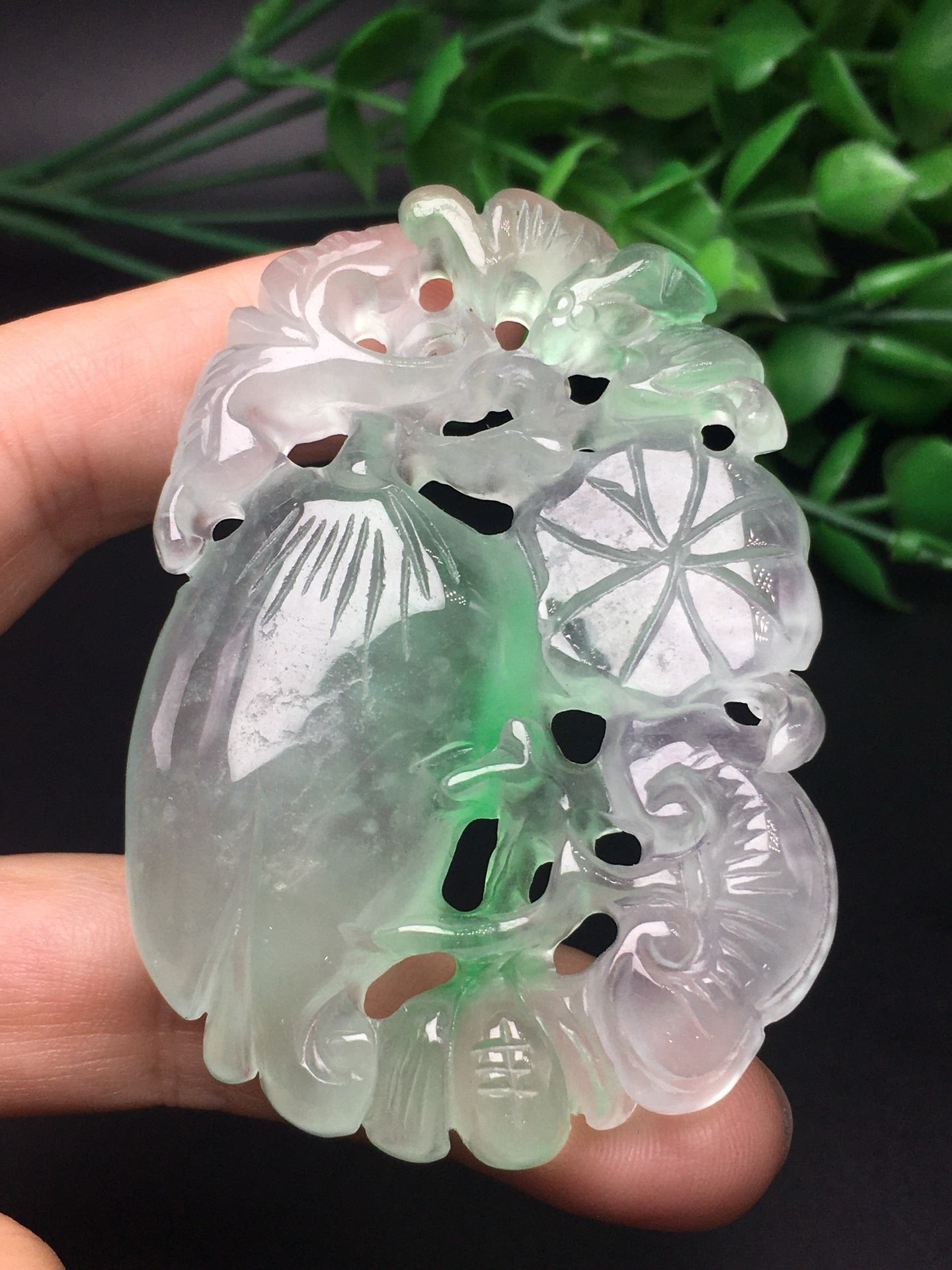 Ice Drifting Green Jade Hollow Blessing and Longevity