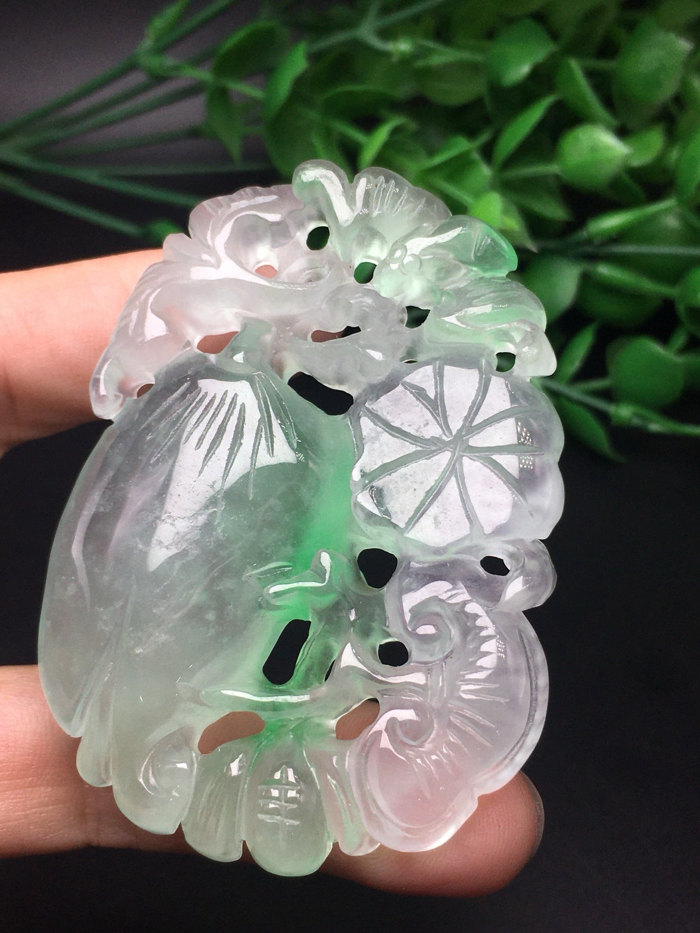 Ice Drifting Green Jade Hollow Blessing and Longevity