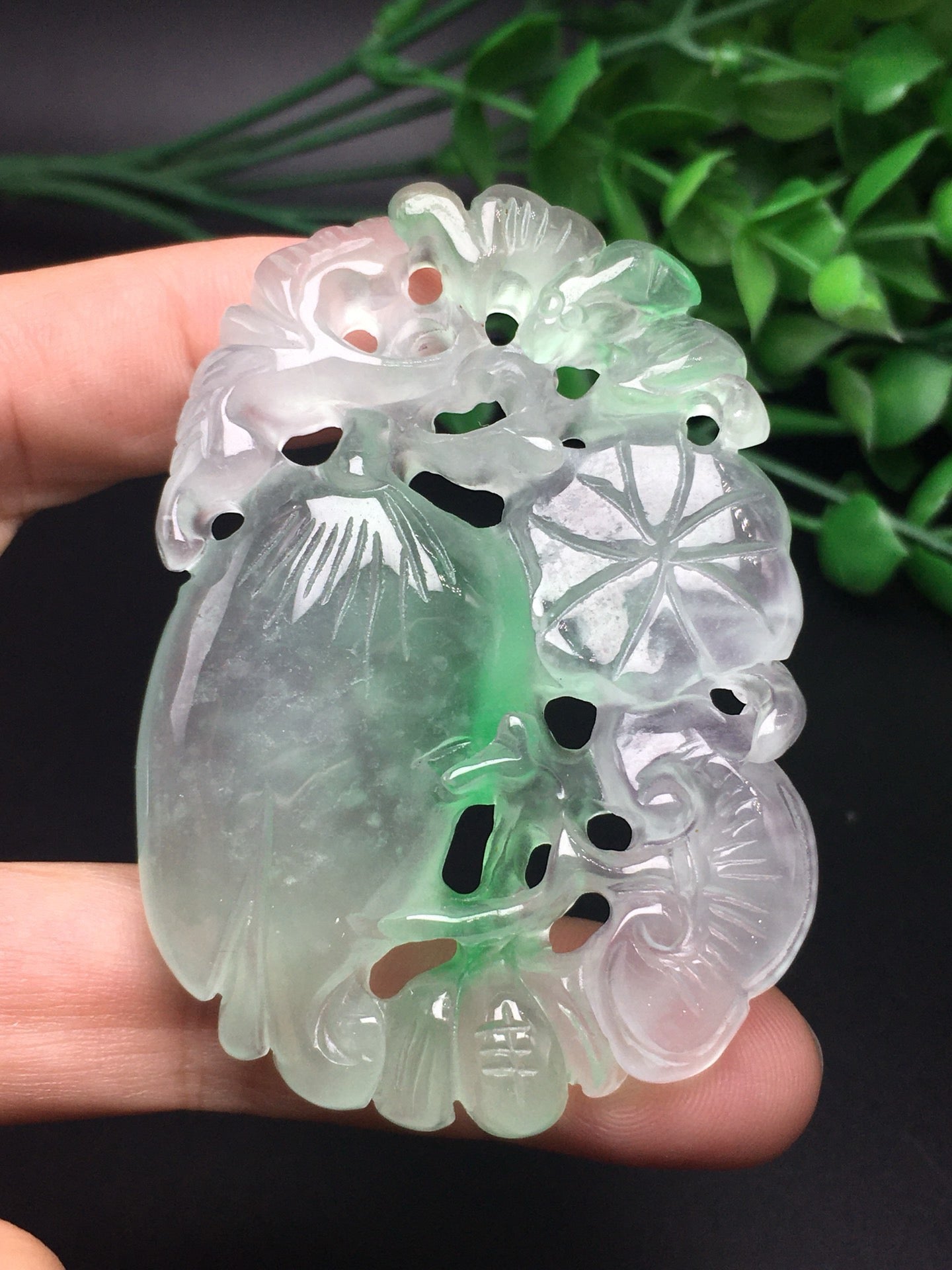Ice Drifting Green Jade Hollow Blessing and Longevity
