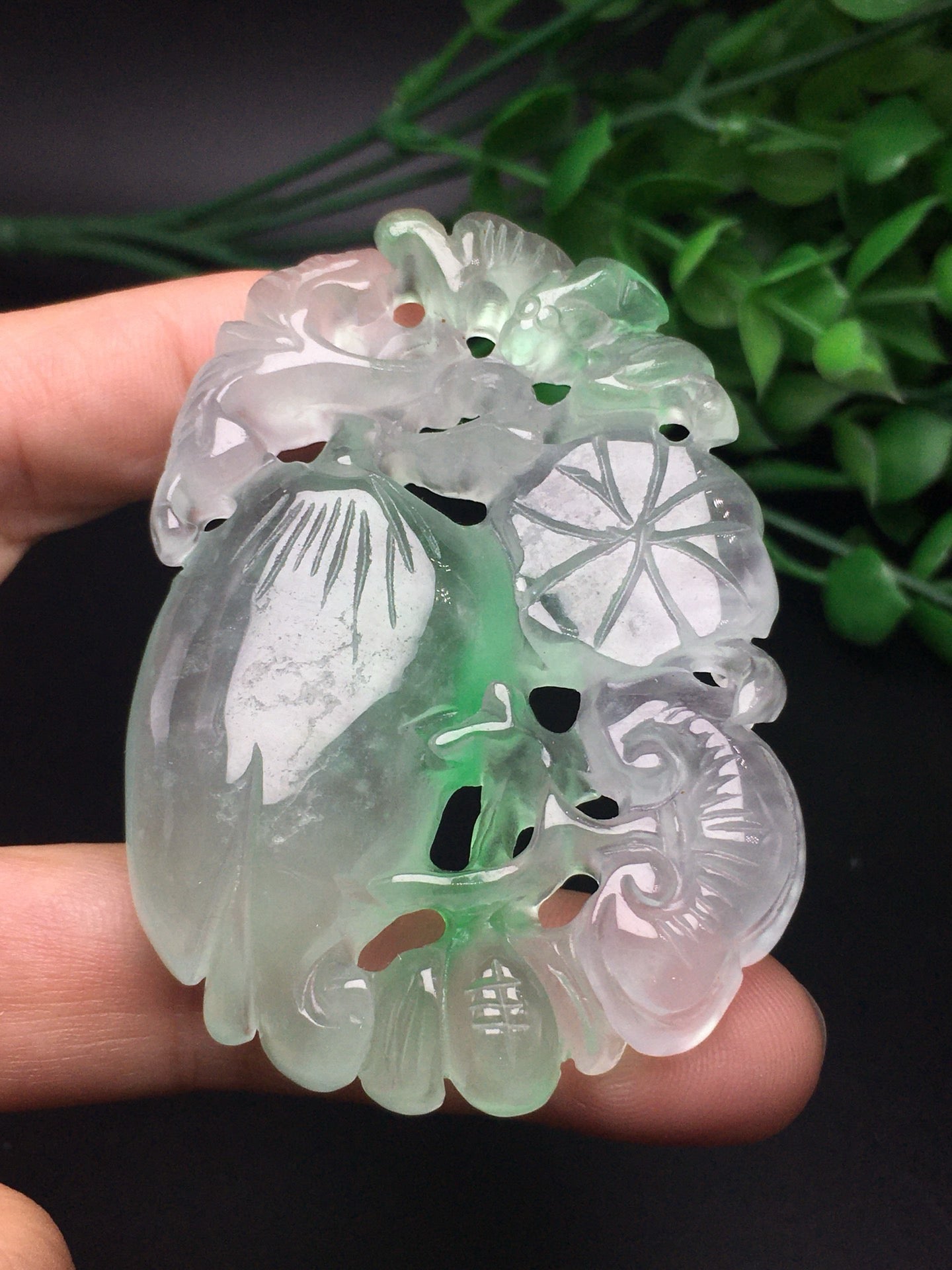 Ice Drifting Green Jade Hollow Blessing and Longevity