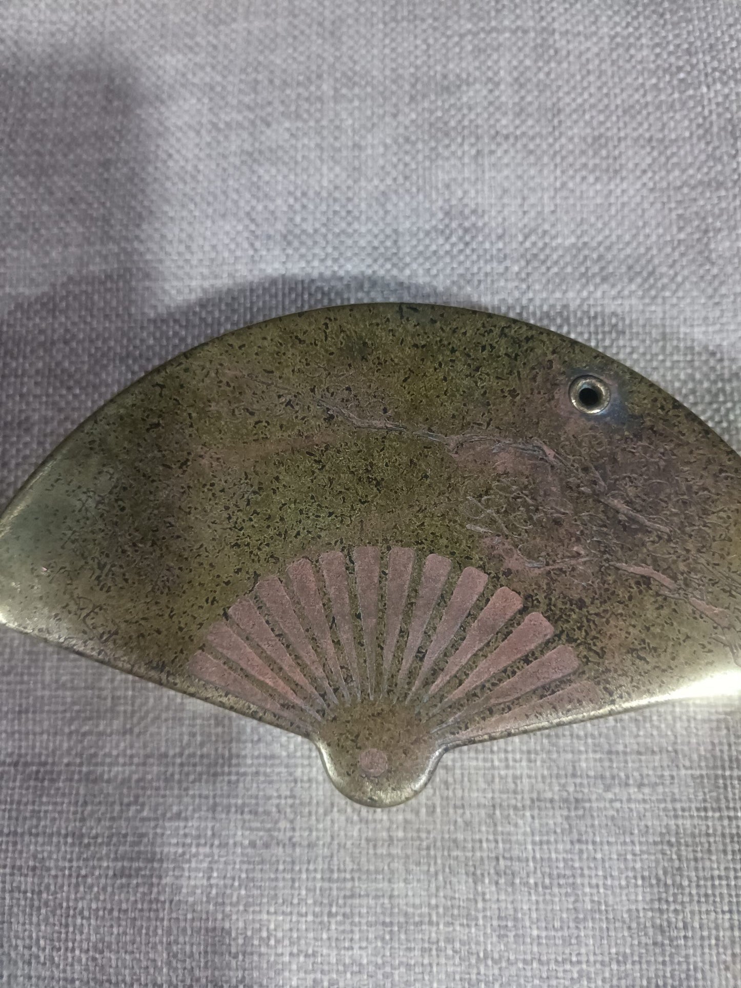 Chinese antique pure copper fan-shaped water droplets