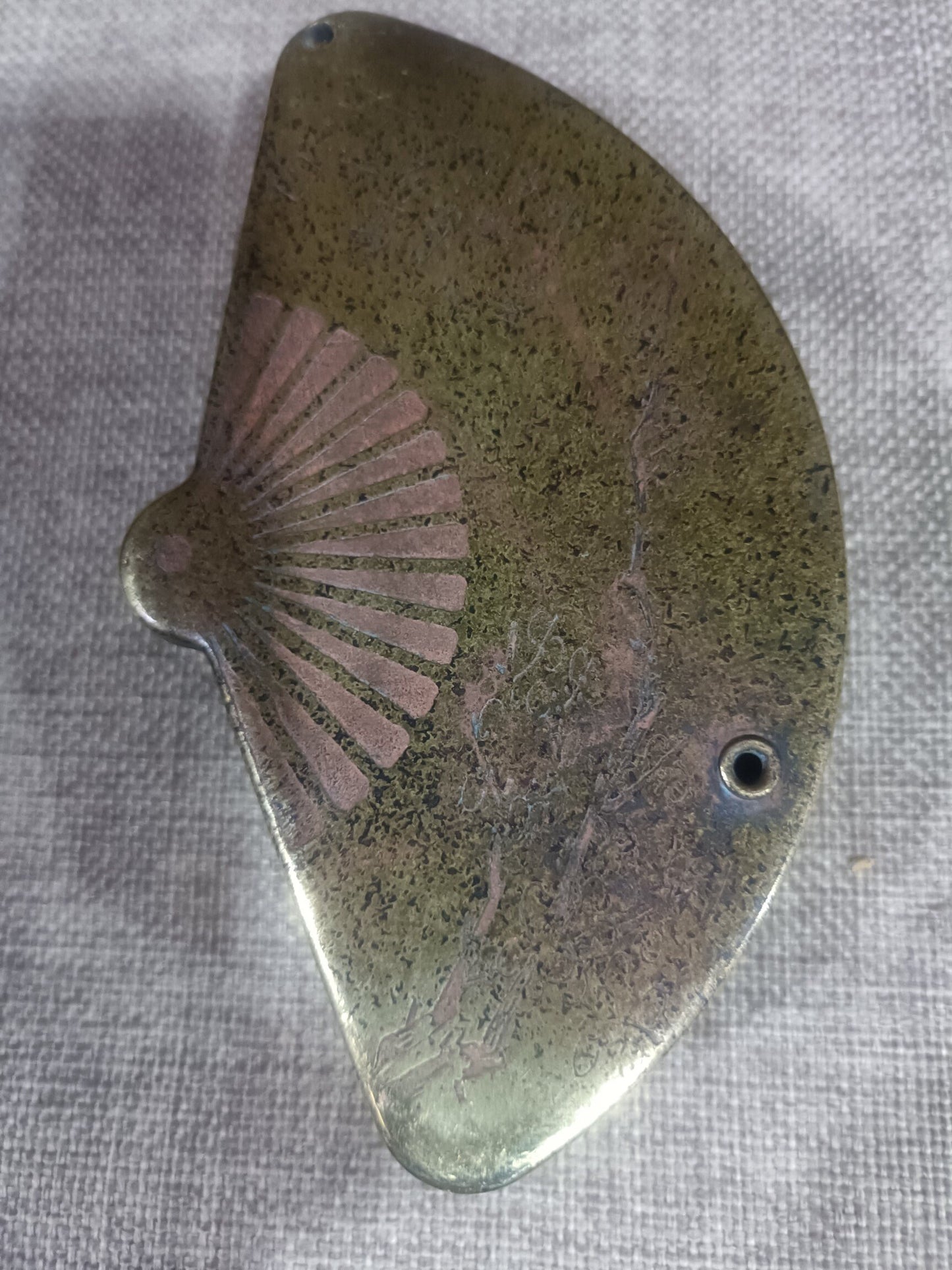 Chinese antique pure copper fan-shaped water droplets