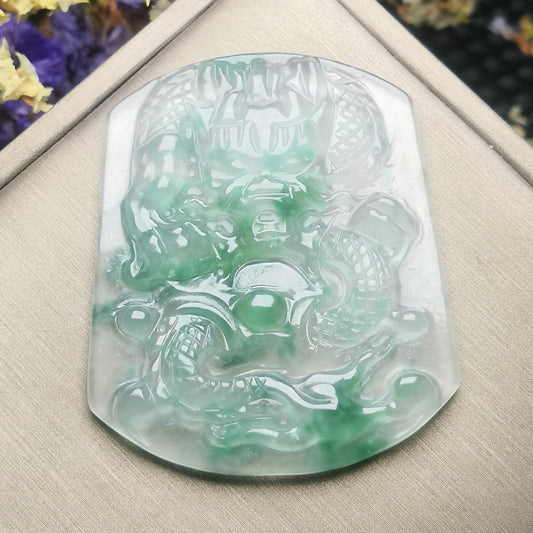 Ice Floating Flower Jade Dragon Card