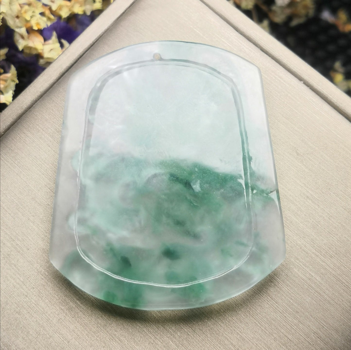 Ice Floating Flower Jade Dragon Card