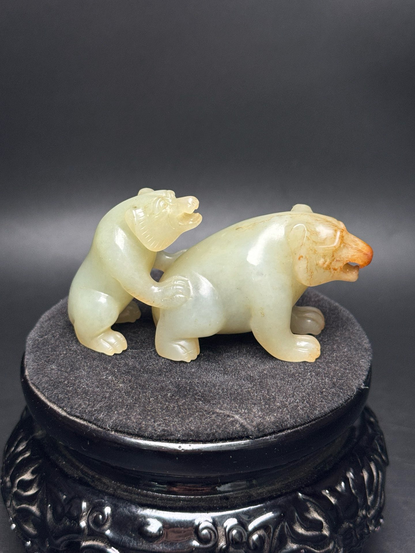 Chinese Antique Hotan Jade Generation Bear