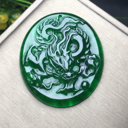Ice Green Jade Dragon Card