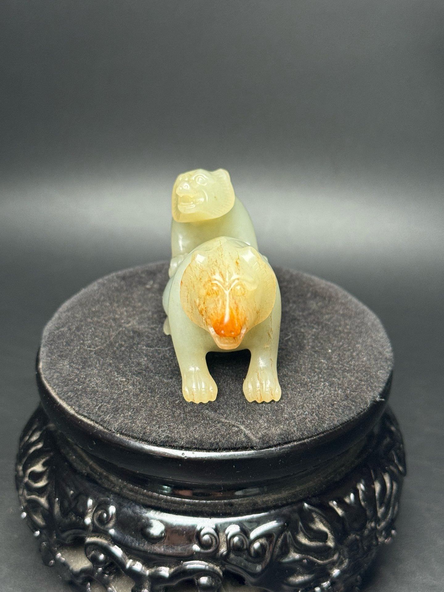 Chinese Antique Hotan Jade Generation Bear