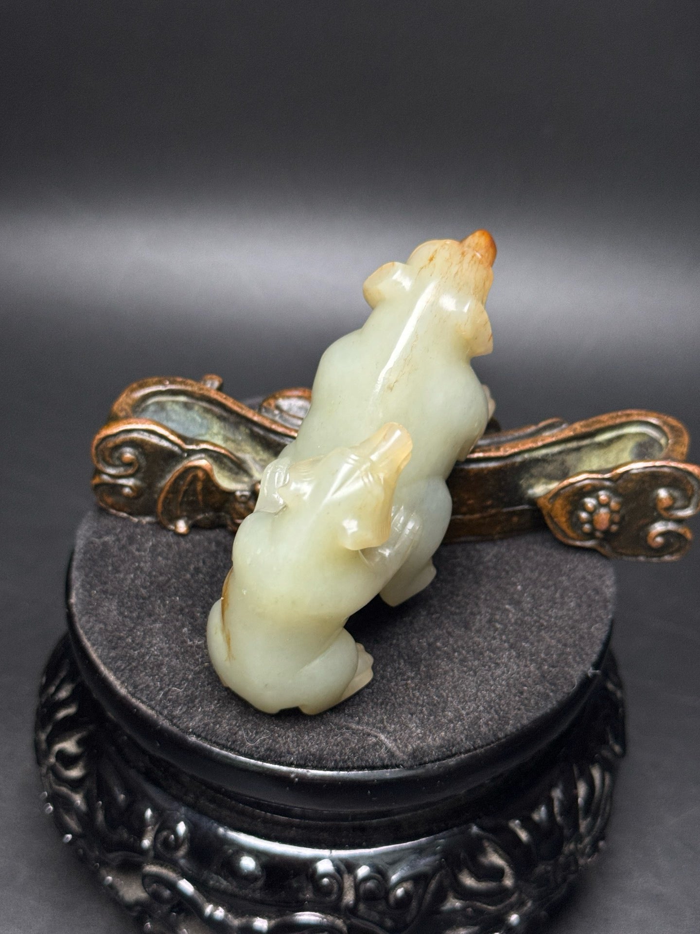 Chinese Antique Hotan Jade Generation Bear
