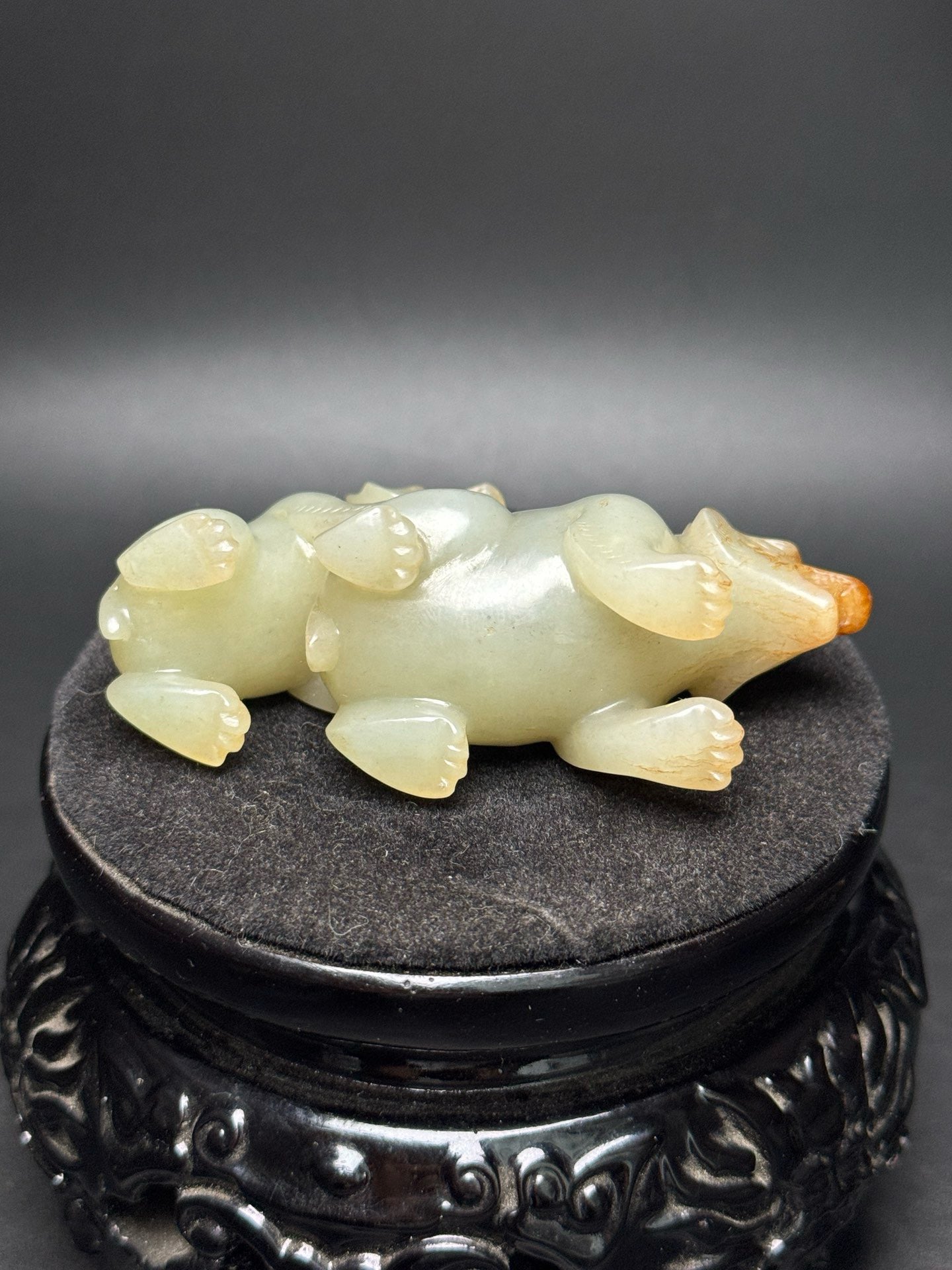Chinese Antique Hotan Jade Generation Bear