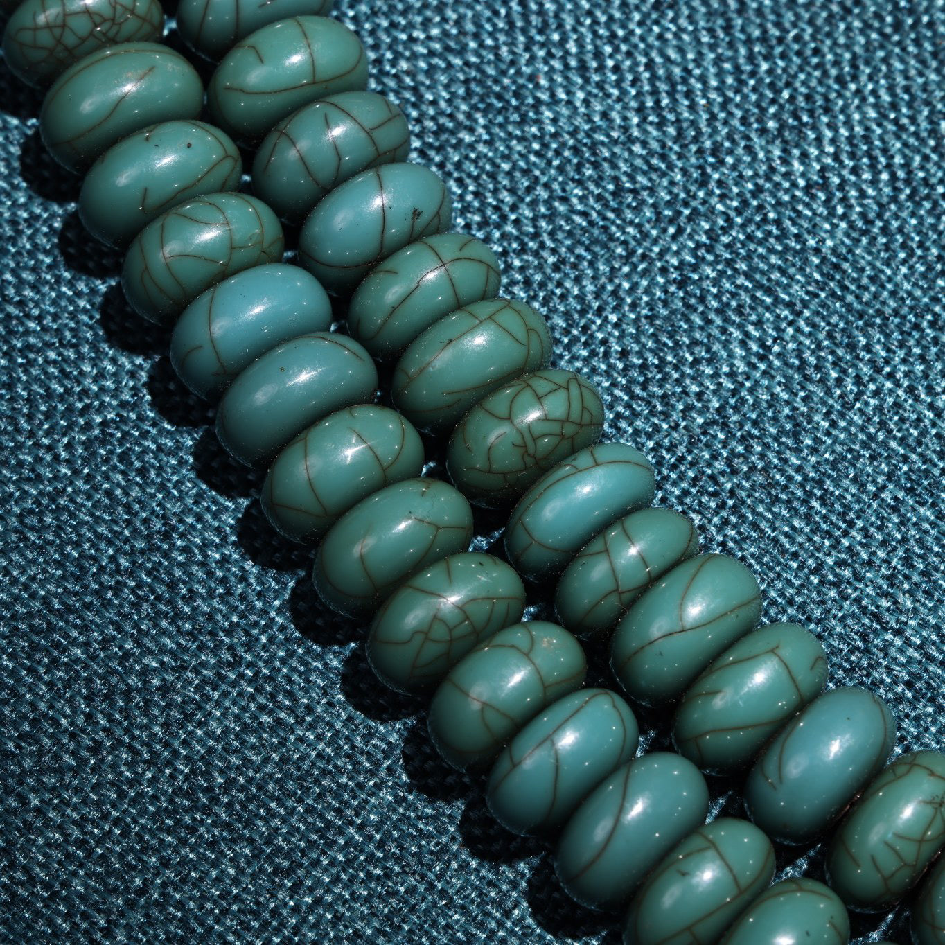 Chinese Antique 108 Rarely Found Turquoise Abacus Beads in Xizang