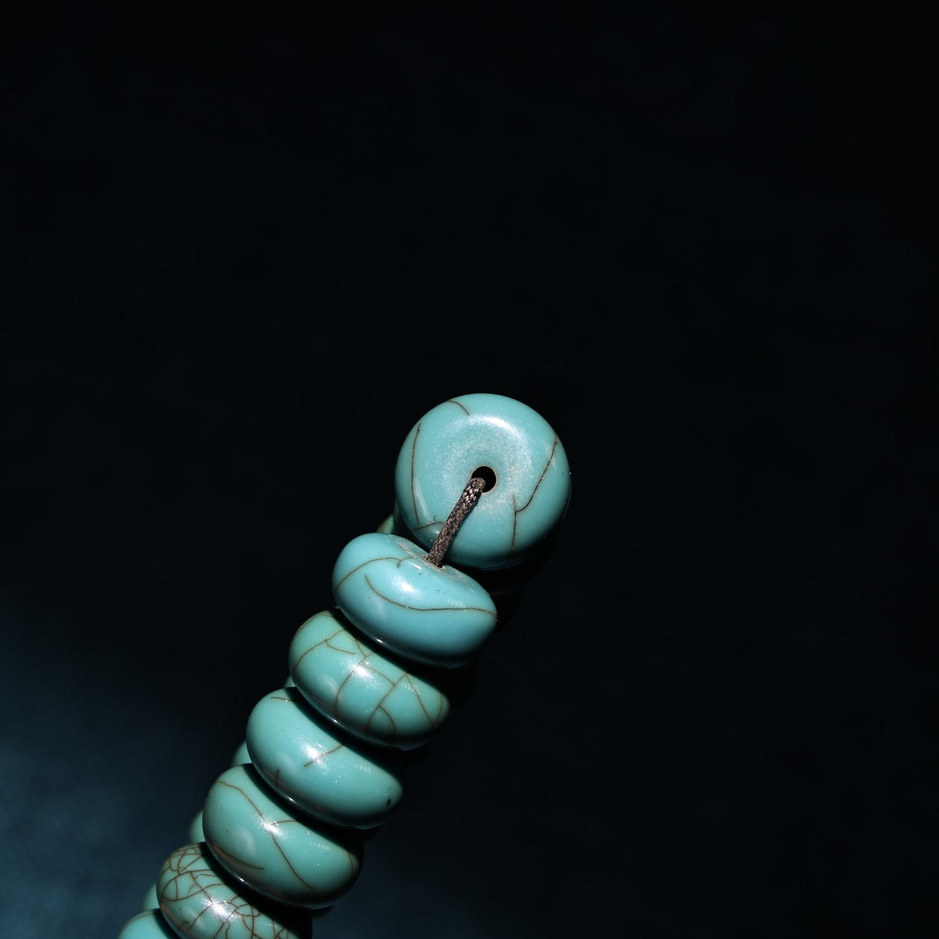 Chinese Antique 108 Rarely Found Turquoise Abacus Beads in Xizang