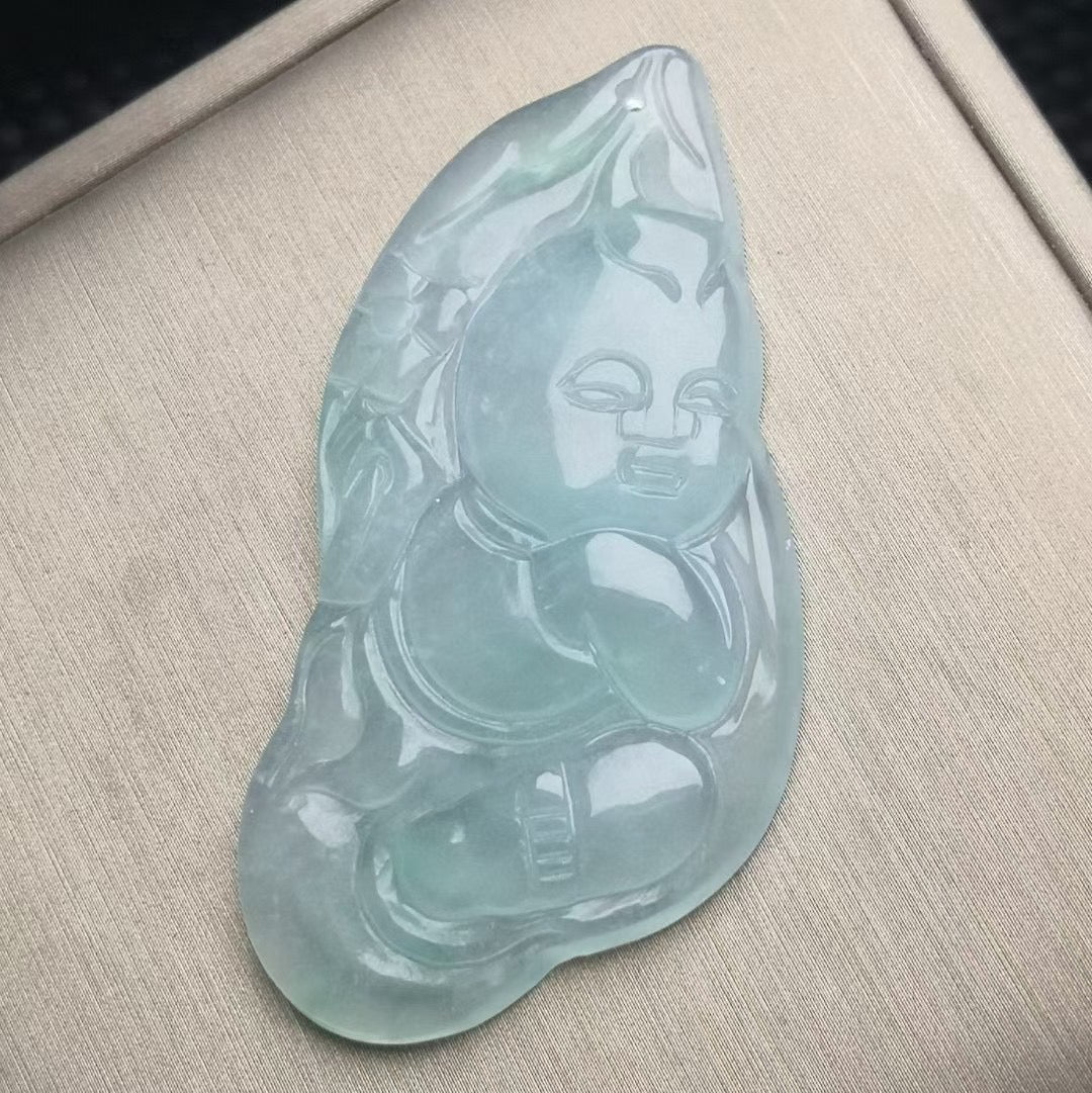 Ice Seed Jade Baby Buddha Card