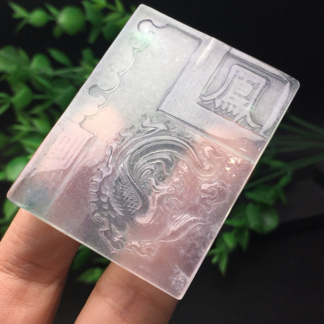 Ice Floating Flower Jade Phoenix Card