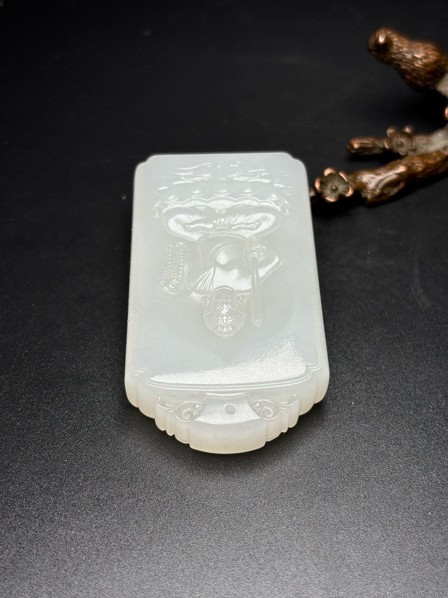 Chinese Antique Hotan Jade Budong Mingwang