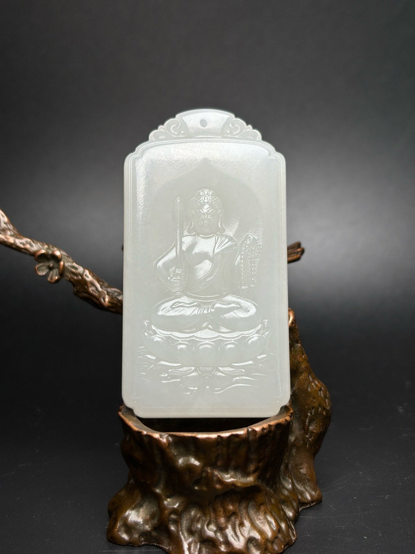 Chinese Antique Hotan Jade Budong Mingwang