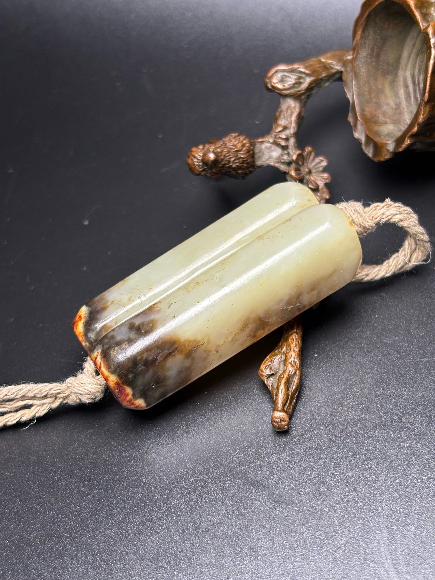 Chinese Antique Hotan Jade Double Tube