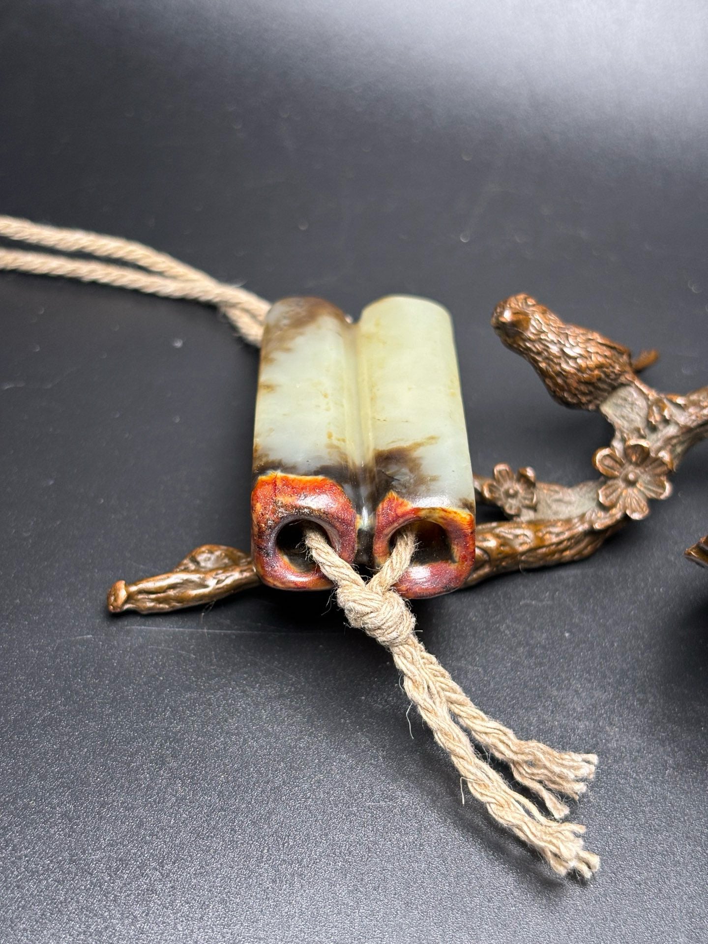 Chinese Antique Hotan Jade Double Tube