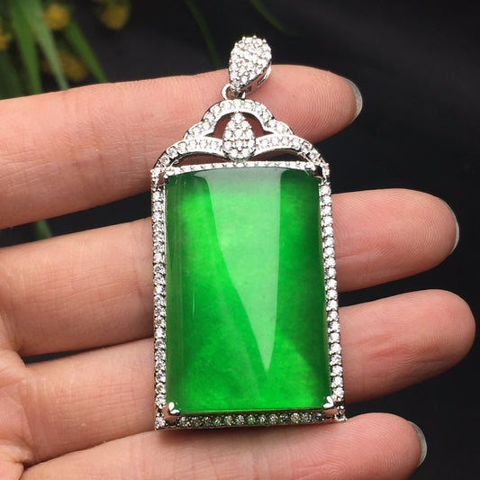 Ice Green Safe Jade Plaque