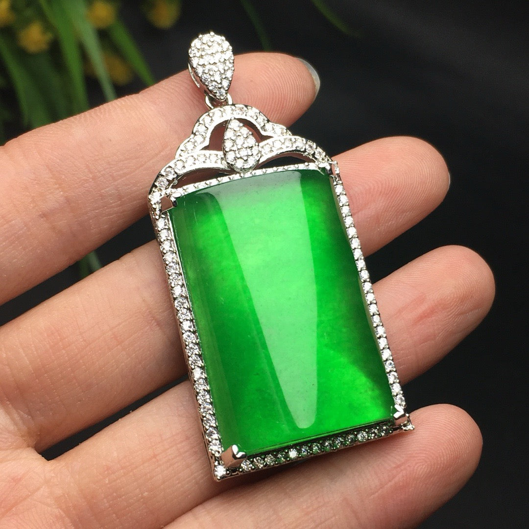 Ice Green Safe Jade Plaque