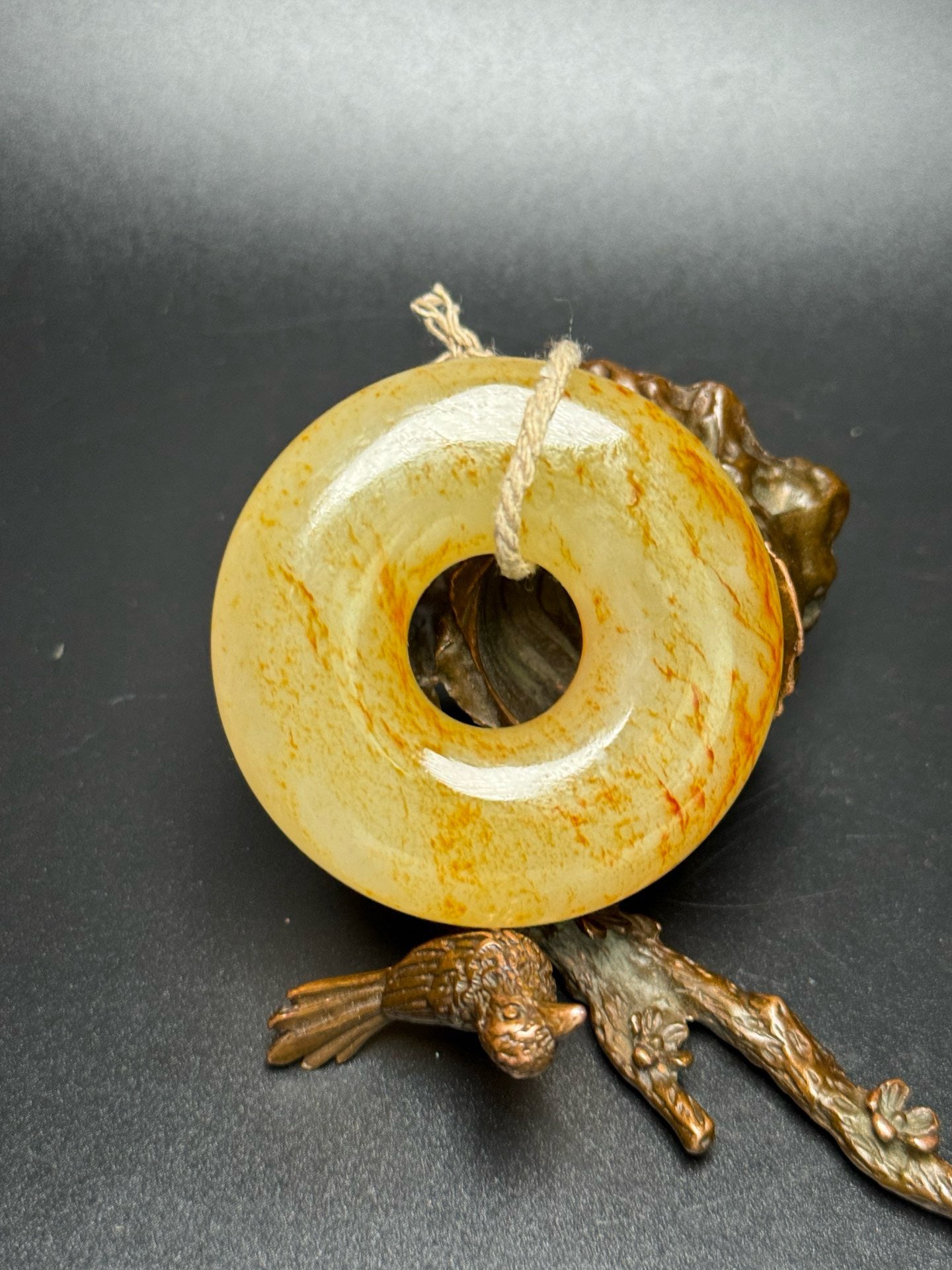 Chinese antique Hotan Jade safety buckle