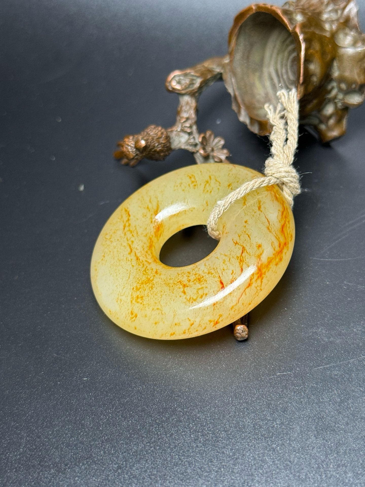 Chinese antique Hotan Jade safety buckle
