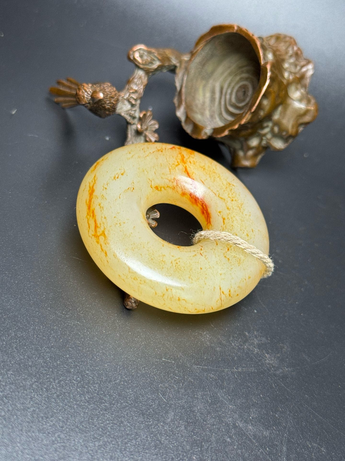Chinese antique Hotan Jade safety buckle