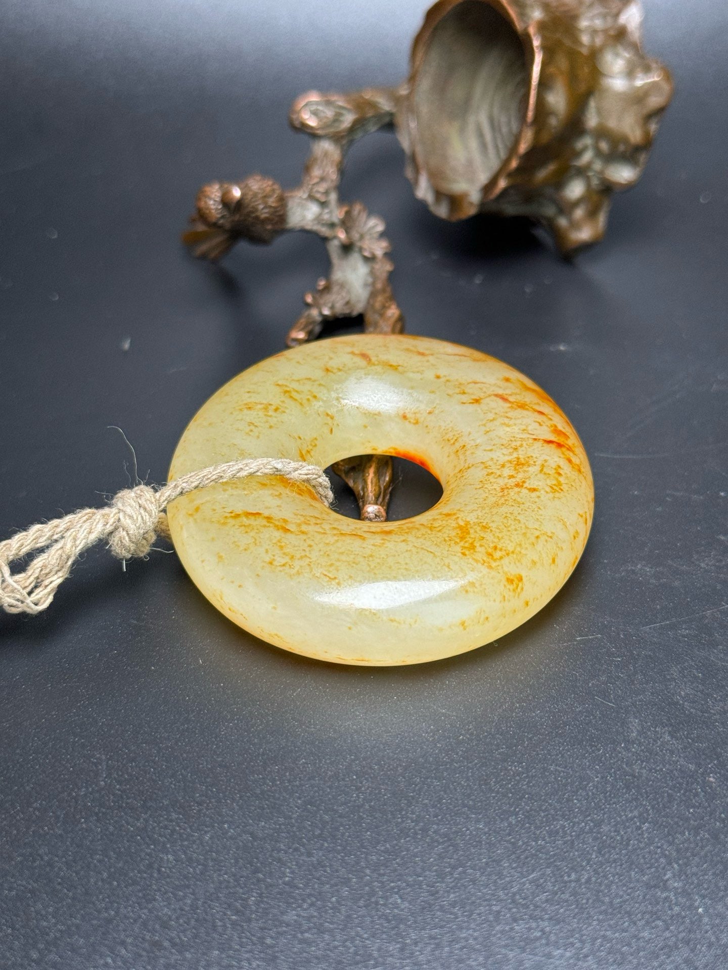 Chinese antique Hotan Jade safety buckle