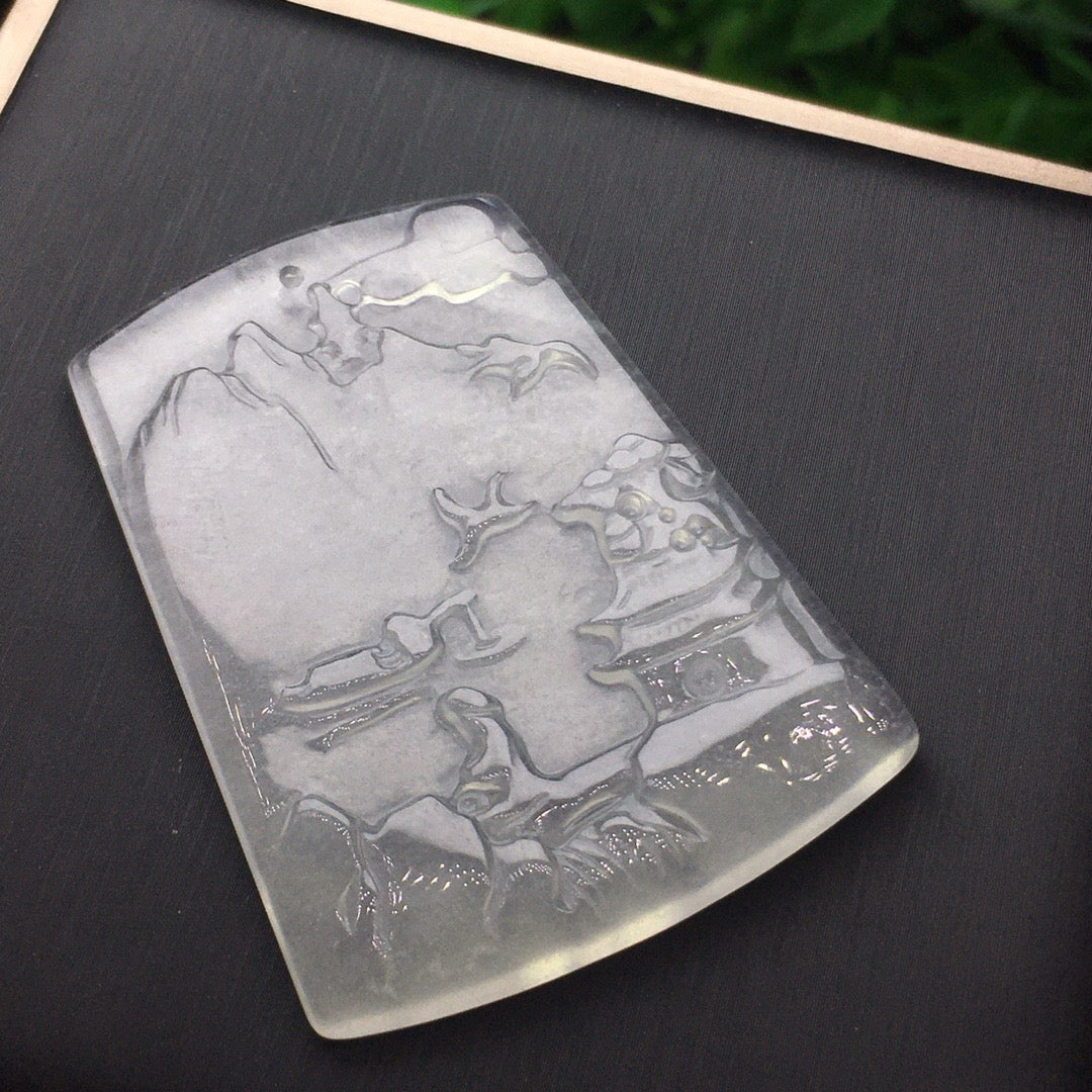 White Ice Mountain and Water Jade Plaque