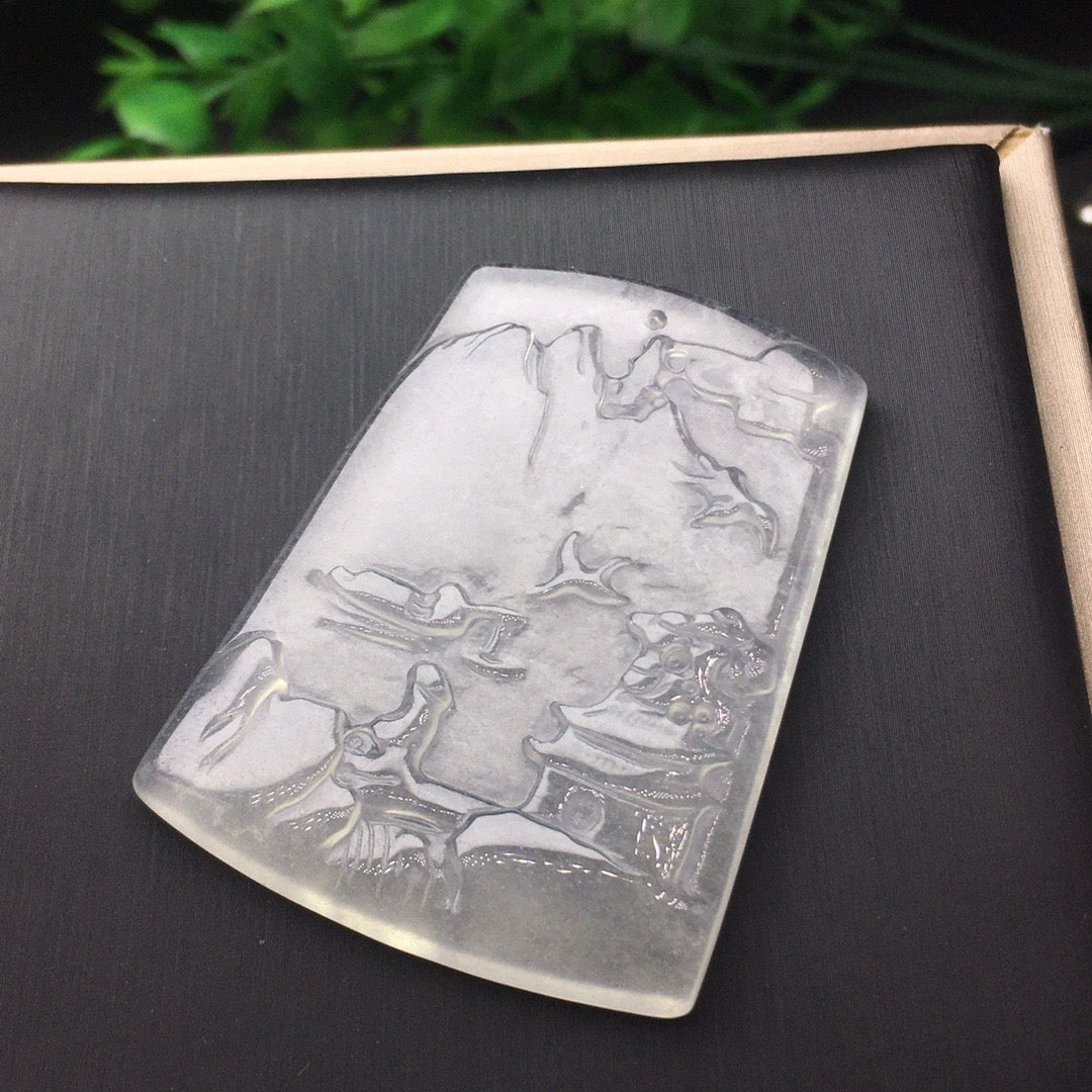 White Ice Mountain and Water Jade Plaque