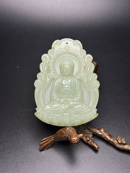 Chinese antique Hotan Jade Buddha was listed