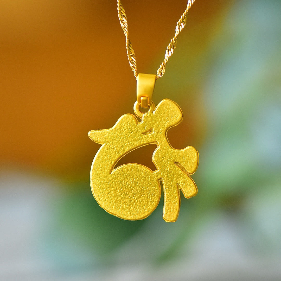 Copper inlaid Hotan Jade drum face lucky dragon enamel fashion pendant