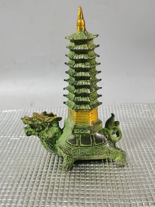 Bronze Dragon Turtle Wenchang Pagoda Dragon Turtle Nine Layer Ornament