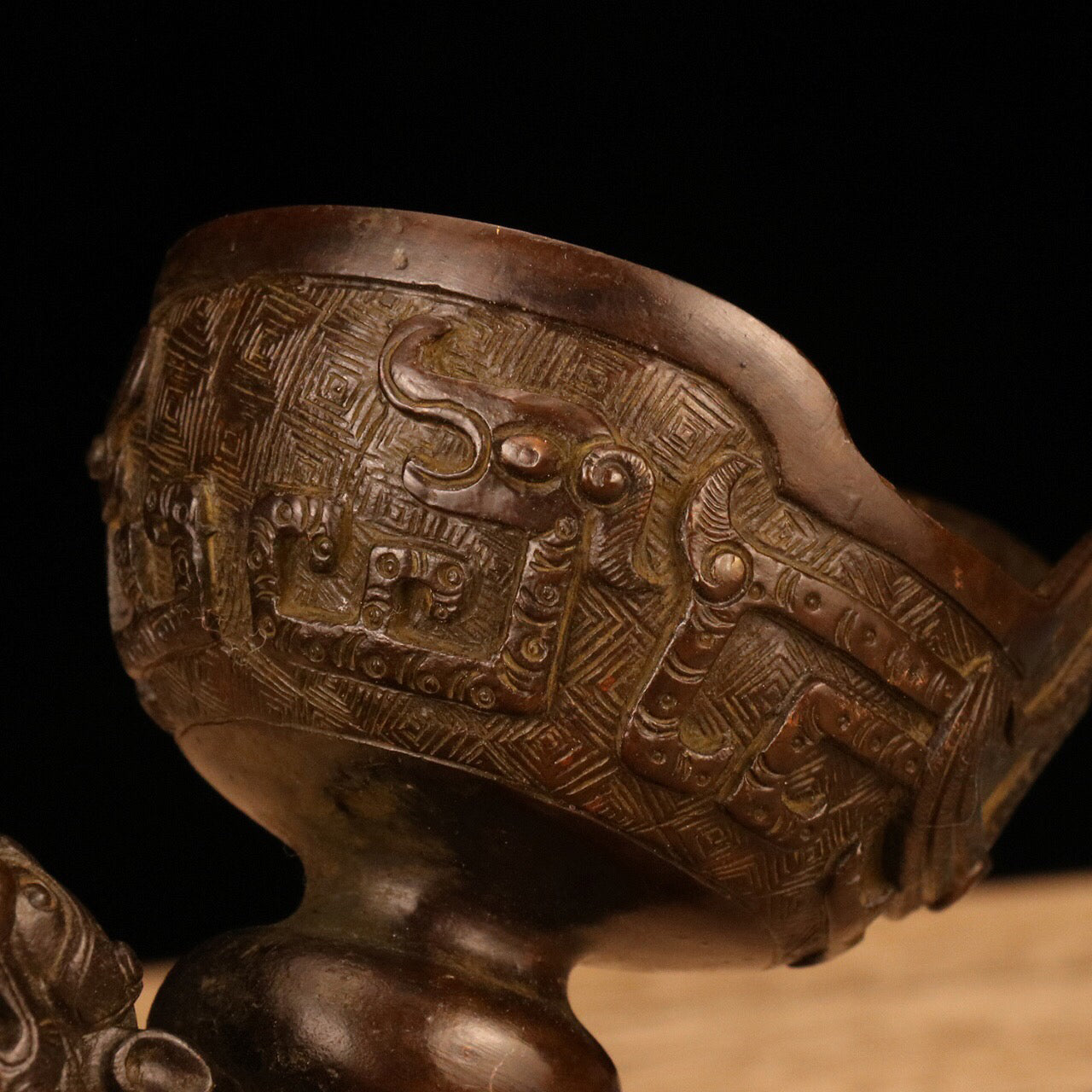 Chinese Antique Tiger Cup