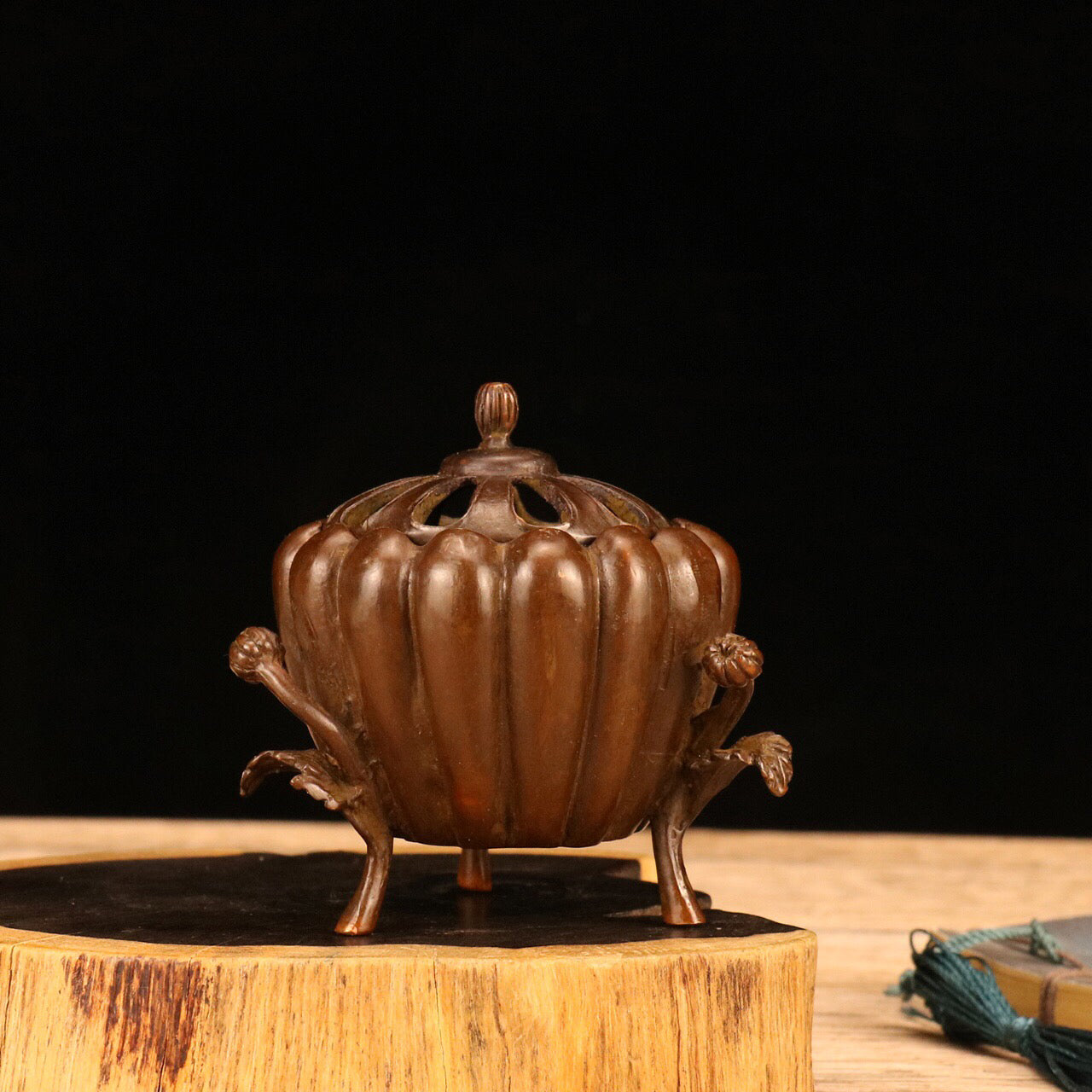 Chinese antique pumpkin incense burner